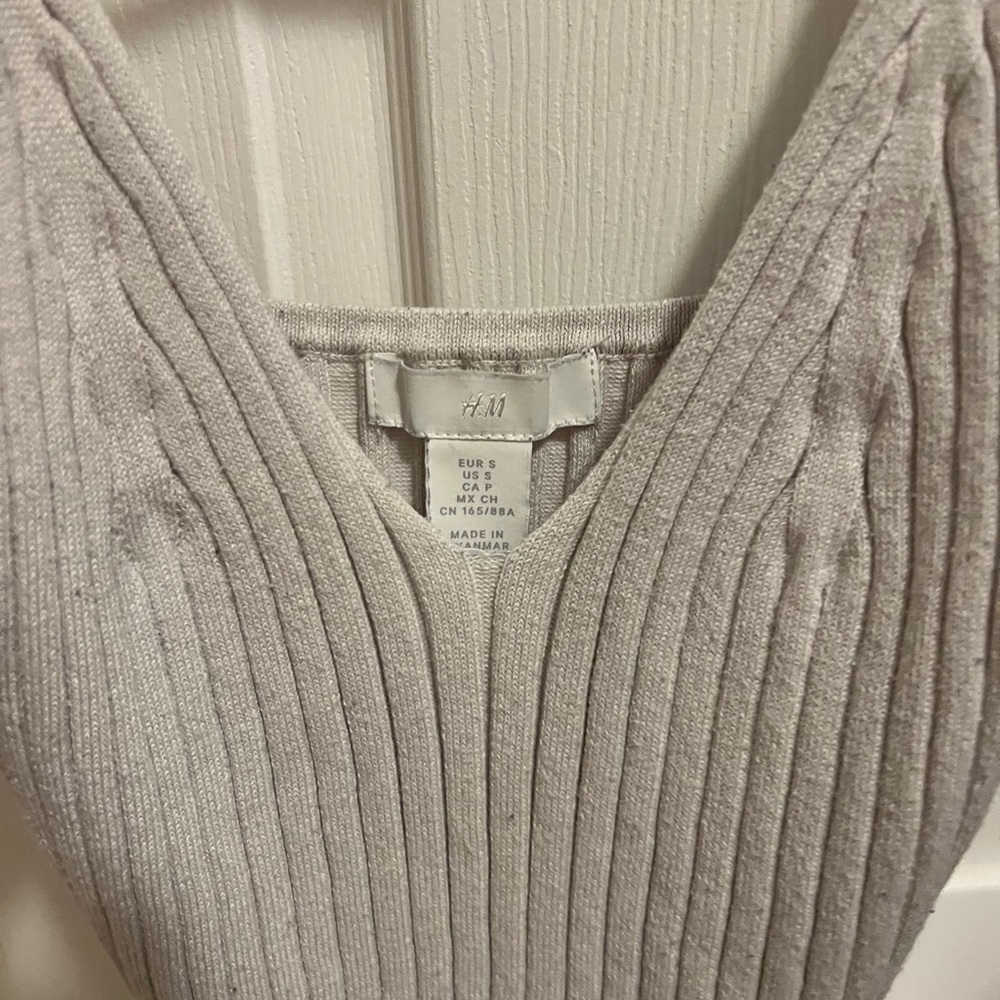 cream sweater tank top